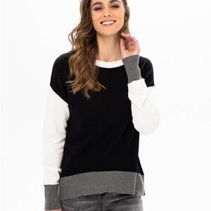 Black and White Colorblock Sweater